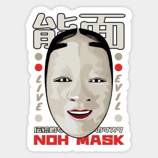 Traditional Japanese Noh Mask Sticker